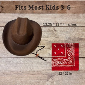 Raeline Kids red bandana adds authentic Western look for costumes.