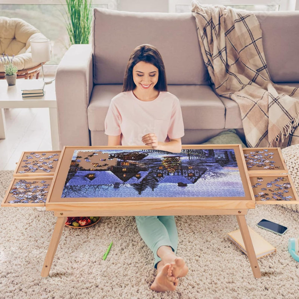 Ragozonery Yacona Puzzle Board top view shows ample space for 1,500-piece puzzles
