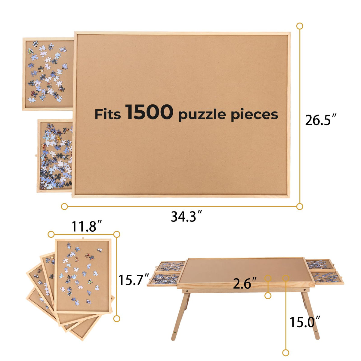 Ragozonery Yacona Puzzle Board spacious 34.3 by 26 inch surface