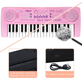 Raimy 37 Keys keyboard offers 11 demo songs for exploration.