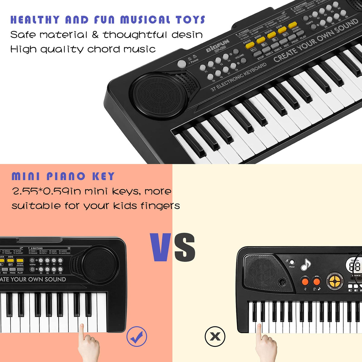 Raimy 37 Keys keyboard with demo songs and rhythms to inspire learning