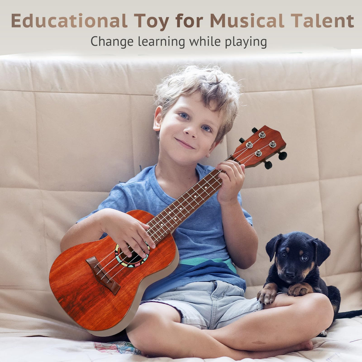 Raimy kids guitar in use for education and early musical development.