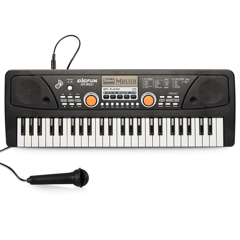 Raimy piano keyboard 49 keys front view for early music exploration.