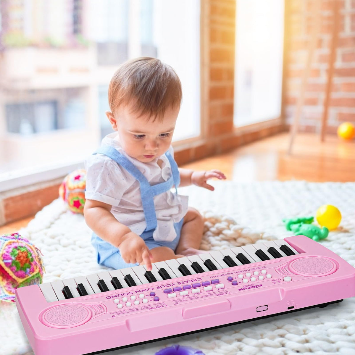 Raimy portable kids keyboard is easy to carry for on-the-go learning.