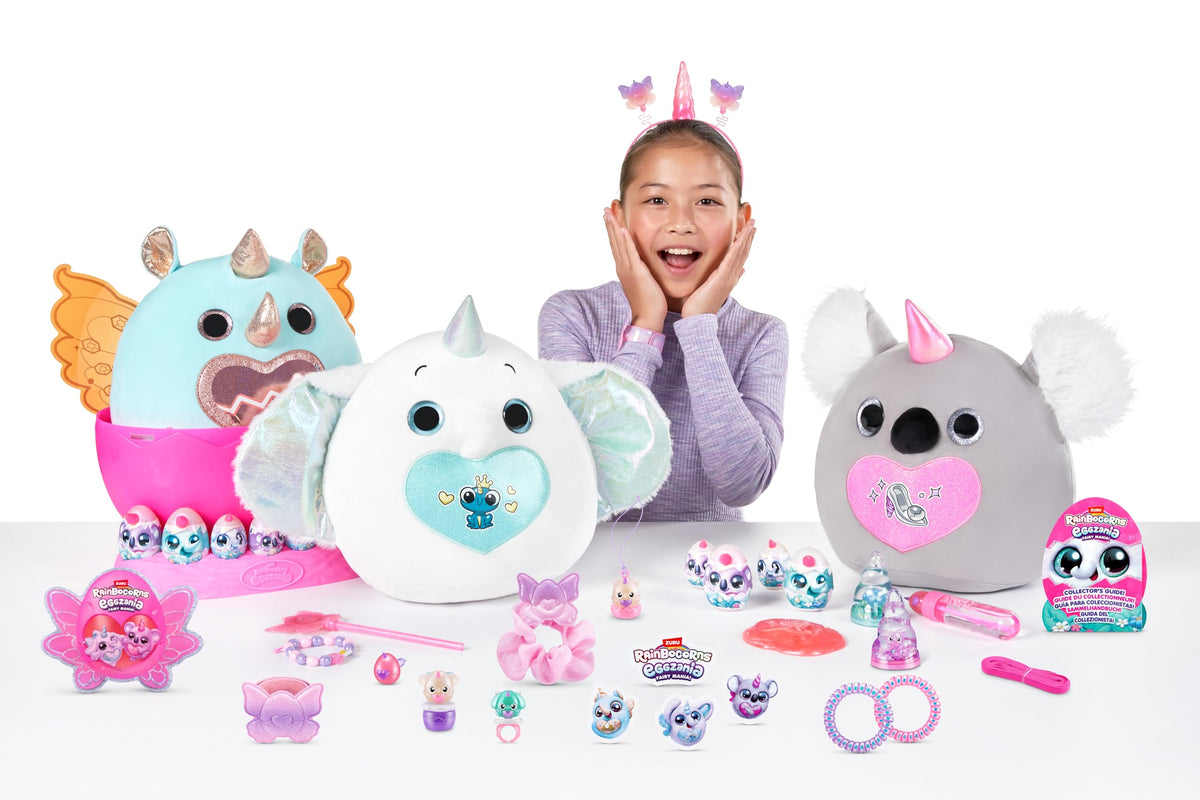 Rainbocorns Eggzania Fairy Mania Elephant wearing slap bands during creative play.