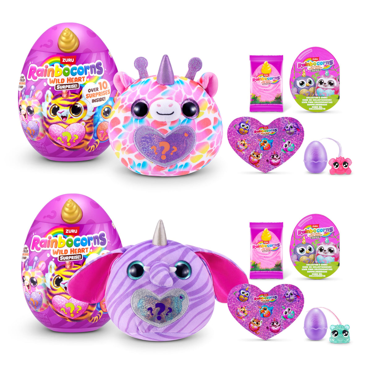 Rainbocorns Wild Heart Surprise egg opening reveals plush and surprises for imaginative play.