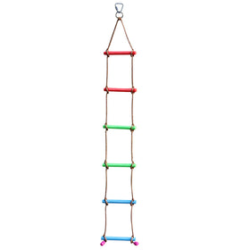 Rainbow Craft 6.6ft climbing rope ladder setup for backyard play.