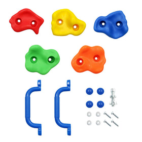 Rainbow Craft colorful rock grips in five colors energize playtime.