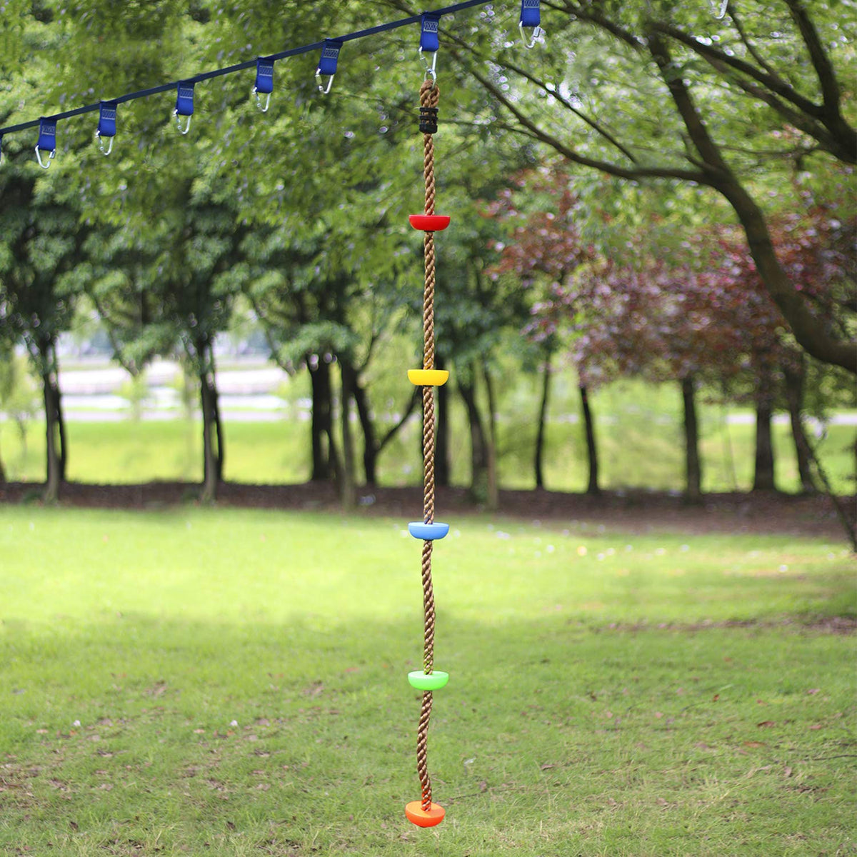 Rainbow Craft heavy-duty climbing rope supports kids up to 110 pounds