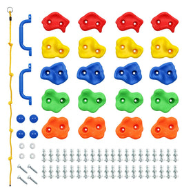 Rainbow Craft monkey rock climbing holds 20pc set for versatile indoor or outdoor play.