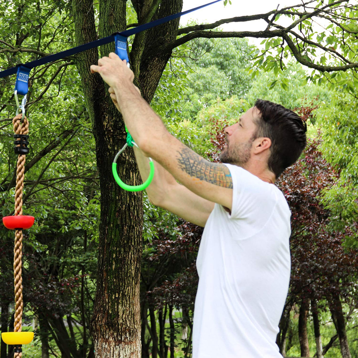 Rainbow Craft ninja rings with 260 pounds capacity for durability