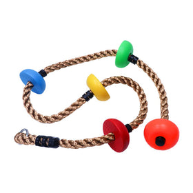 Rainbow Craft ninja rope supports safe backyard obstacle play and balance