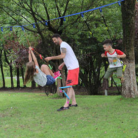 Rainbow Craft polypropylene rope for durable outdoor use.