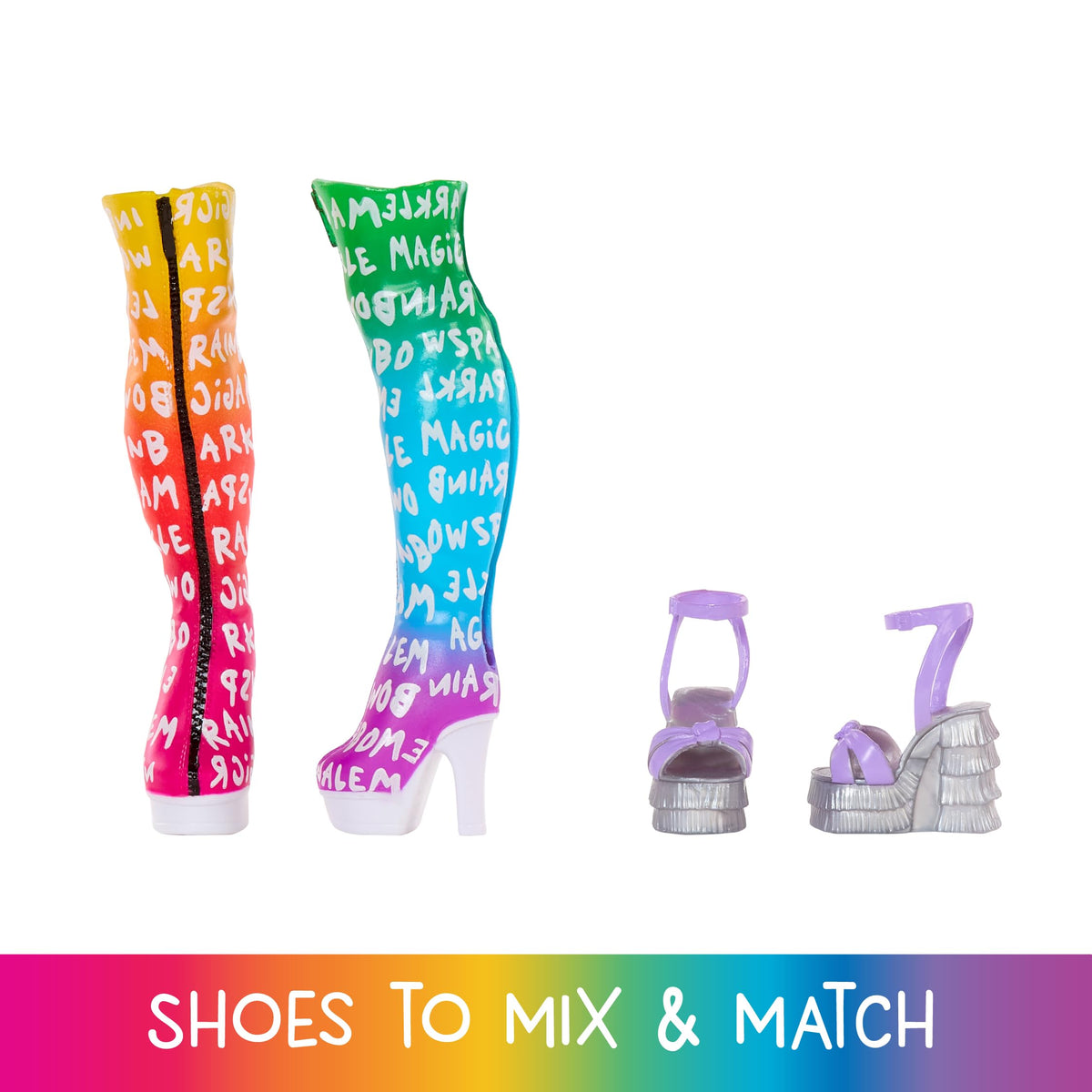 Clothes rack and tall shelves organize fashion pieces neatly.