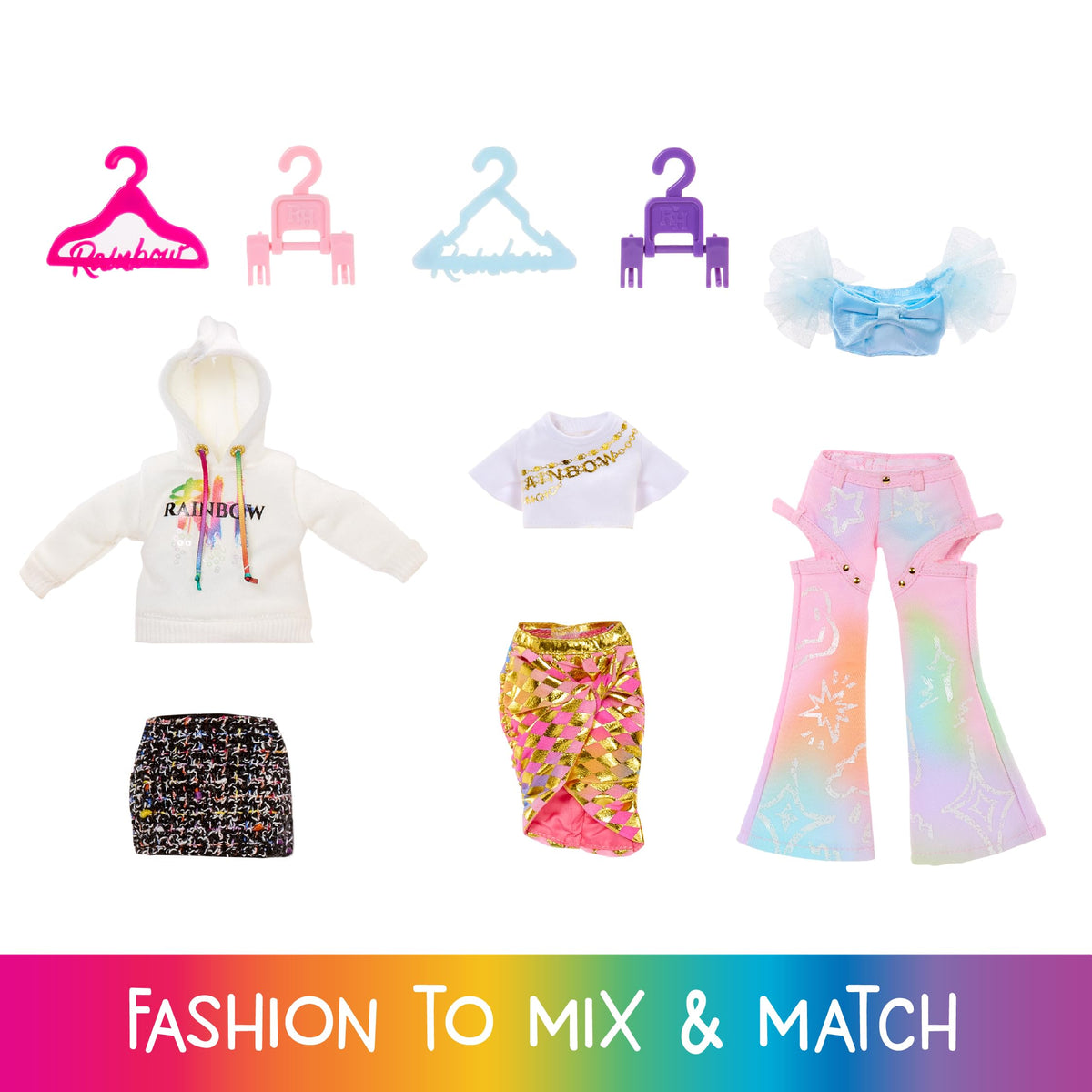 Exclusive Amaya doll accessories for Rainbow Closet outfits and play.