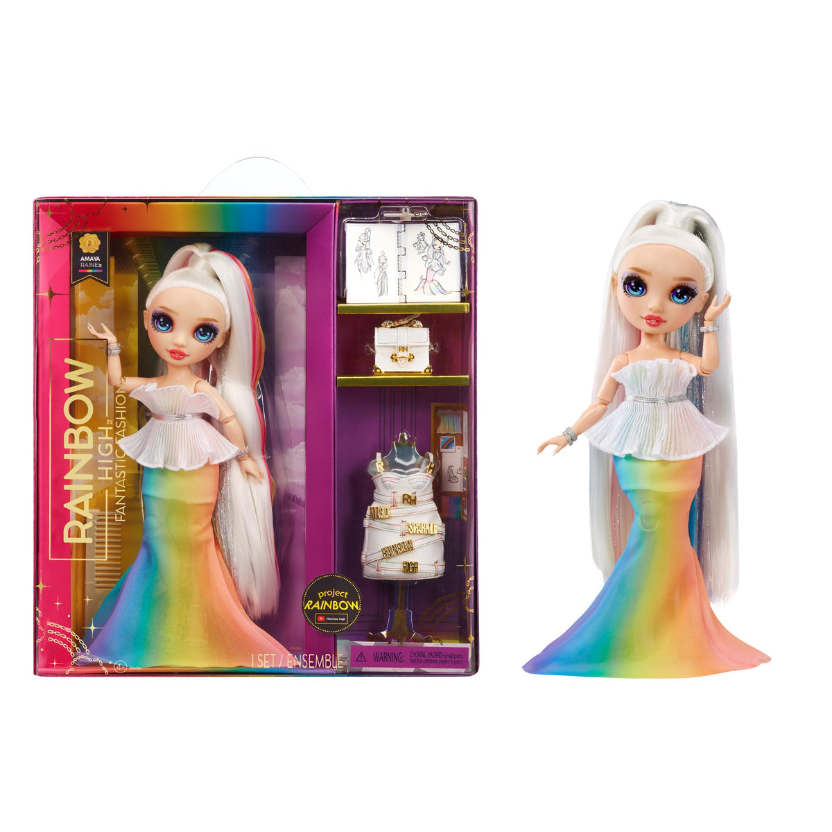 Rainbow High Amaya Raine doll portrait in vibrant fashion for imaginative play