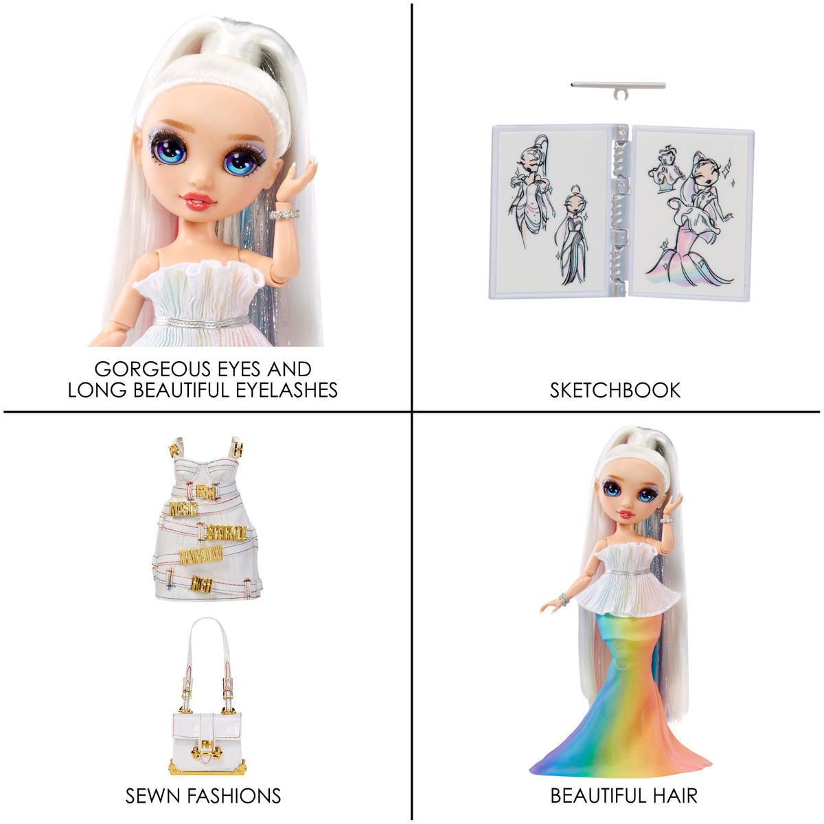Rainbow High Amaya Raine doll stand for display and posing