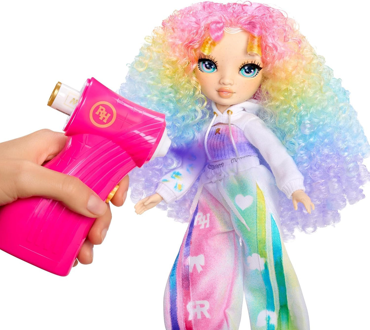 Rainbow High blank doll in white outfit awaiting personalized styling