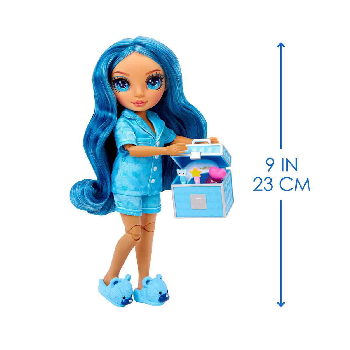 Rainbow High Skyler with nail kit and UV light for pretend salon play.
