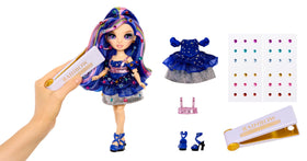 Genevieve Bleue blue outfit with gems for imaginative fashion moments