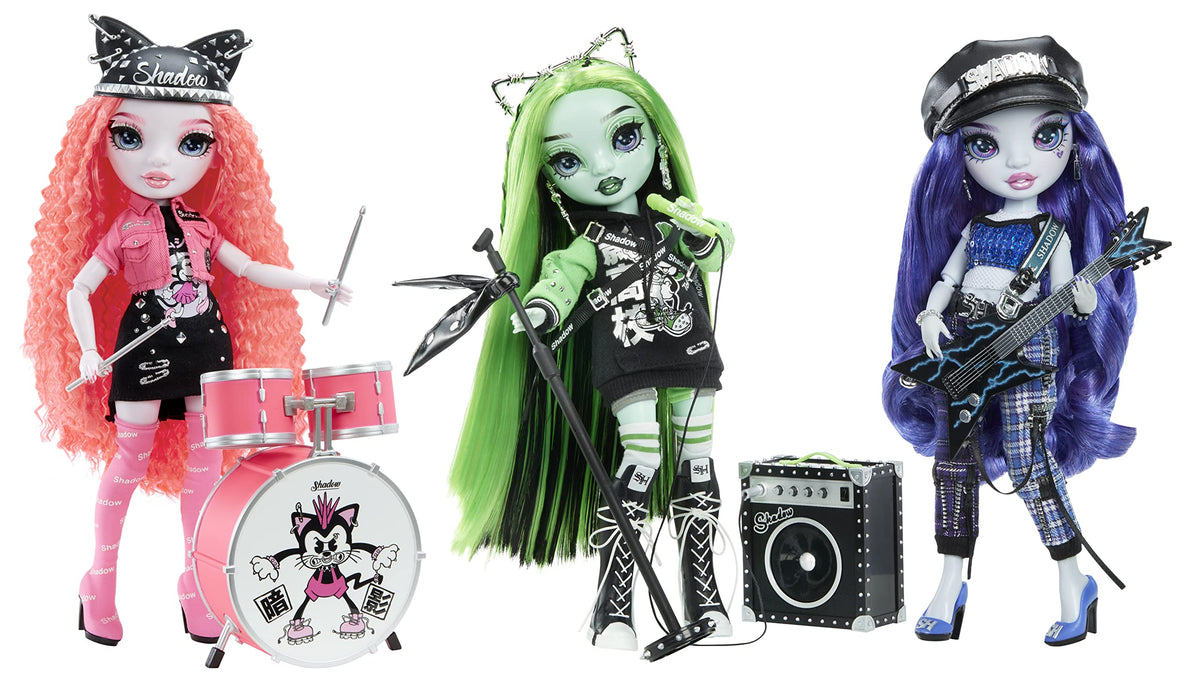 Rainbow High Neon Shadow Harley Limestone doll stand included for posing