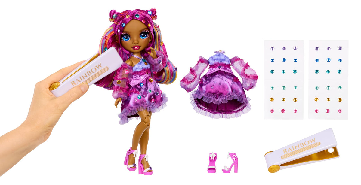 Rainbow High Noémie Violette glitter gems set for outfit embellishment.