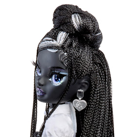Rainbow High Shanelle Onyx glass eyes close-up emphasizes lifelike expression for collectors