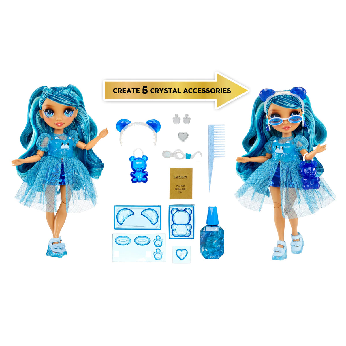 Rainbow High Skyler blue crystal accessory kit; creates five pieces.