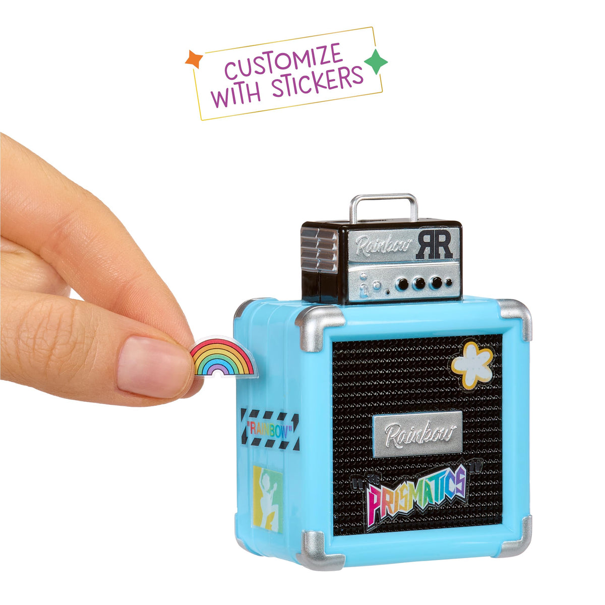 Rainbow High Skyler blue doll with microphone for singing play.