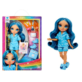 Rainbow High Skyler PJ Party doll in satin pajamas for imaginative storytelling play.