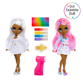Rainbow High washable rainbow markers enable mess-free color design.