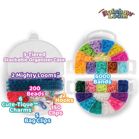 Rainbow Loom 6000 rubber bands pack ready for quick color experiments.