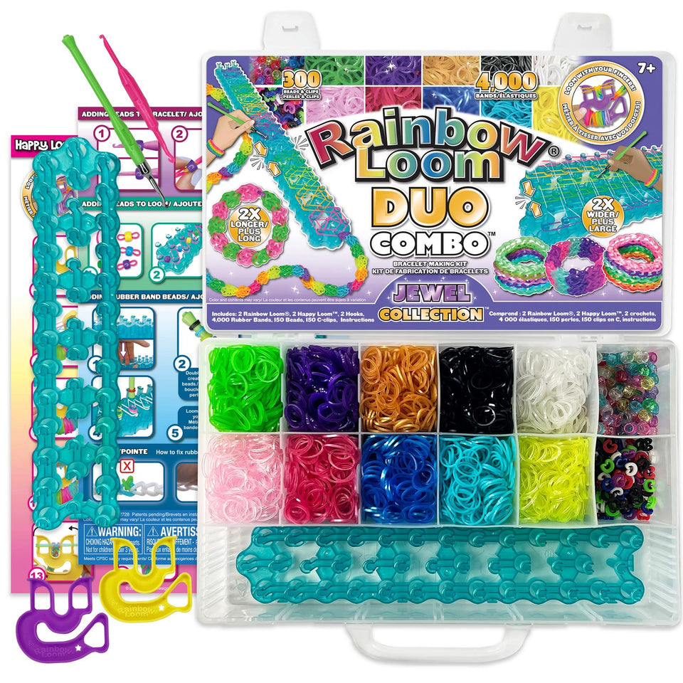 Rainbow Loom Duo Combo: 4,000 bands for organized on-the-go crafting.