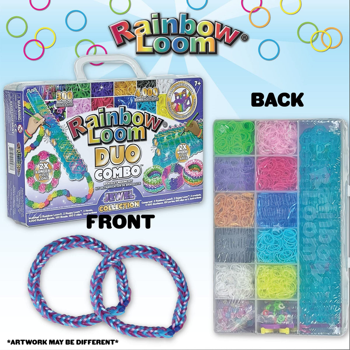Rainbow Loom Duo organizer case with compartments for tidy transport.