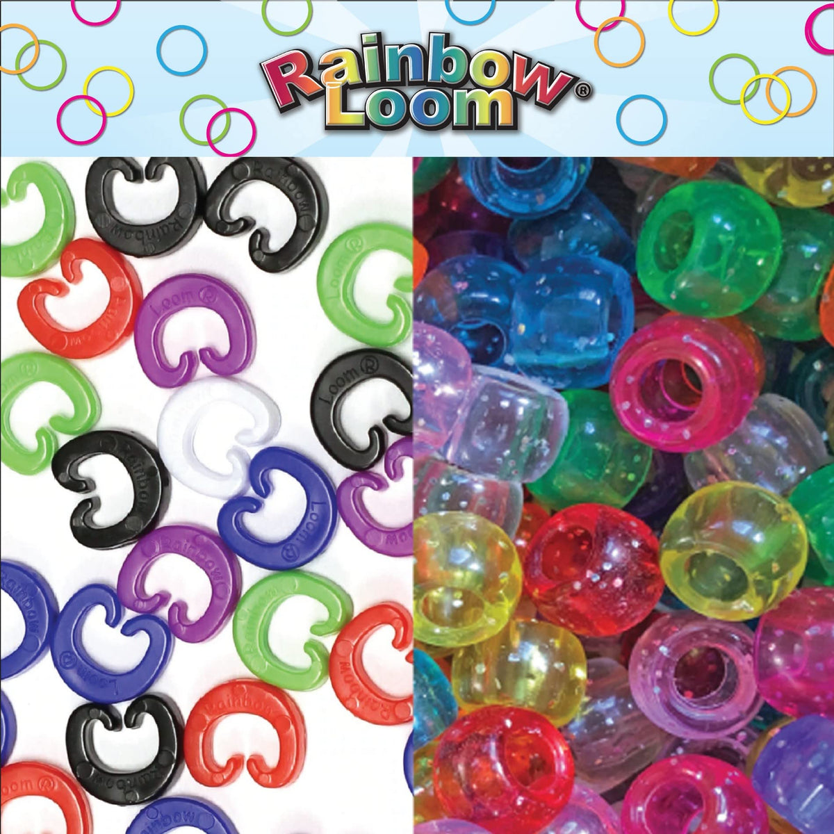 Rainbow Loom Happy Loom pair supports collaborative weaving projects.