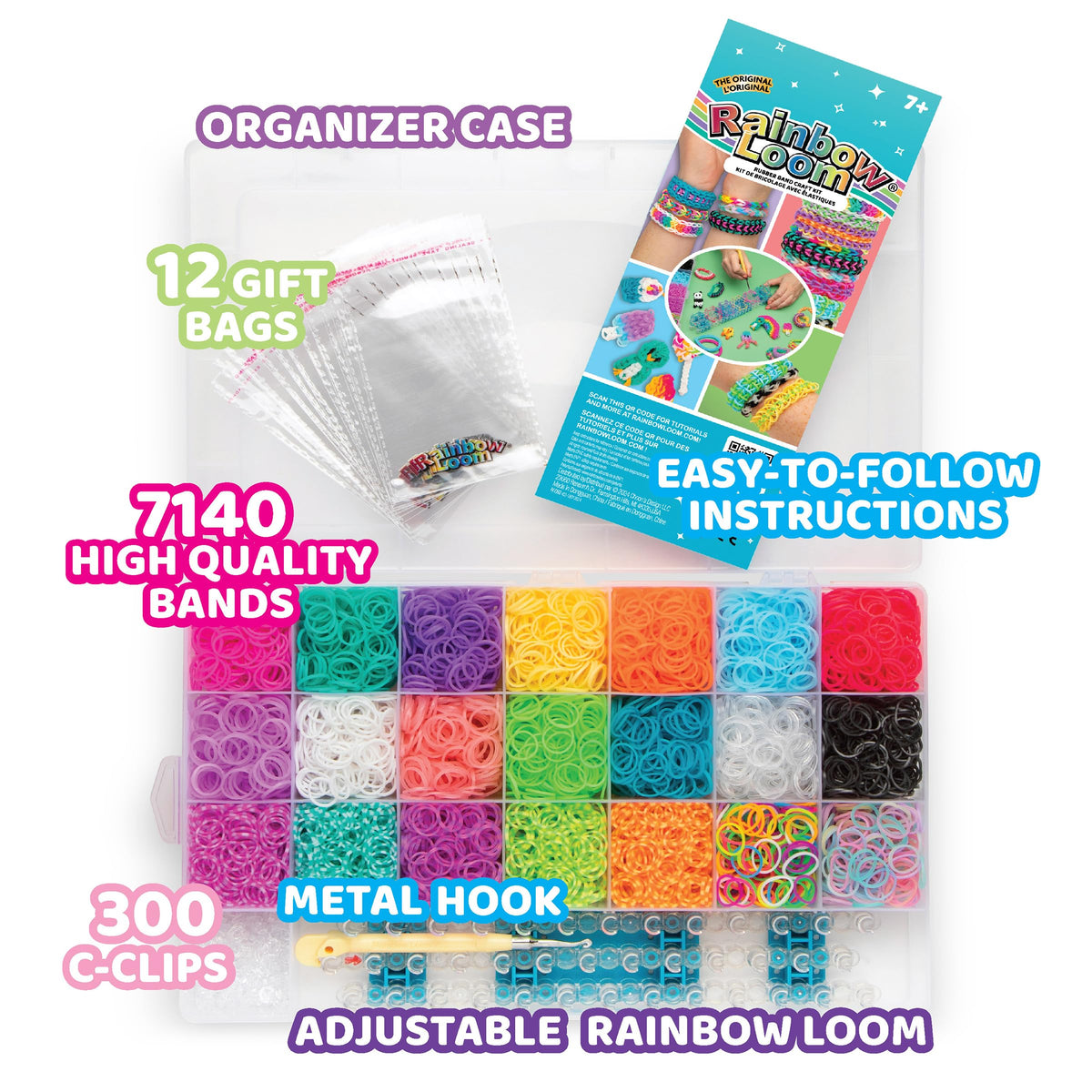 Rainbow Loom MEGA Combo Set original loom and tools enable a fast start