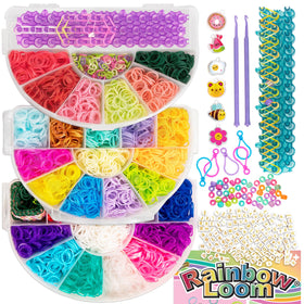 Rainbow Loom Mighty Rainbow Case open shows organized storage for crafting projects.