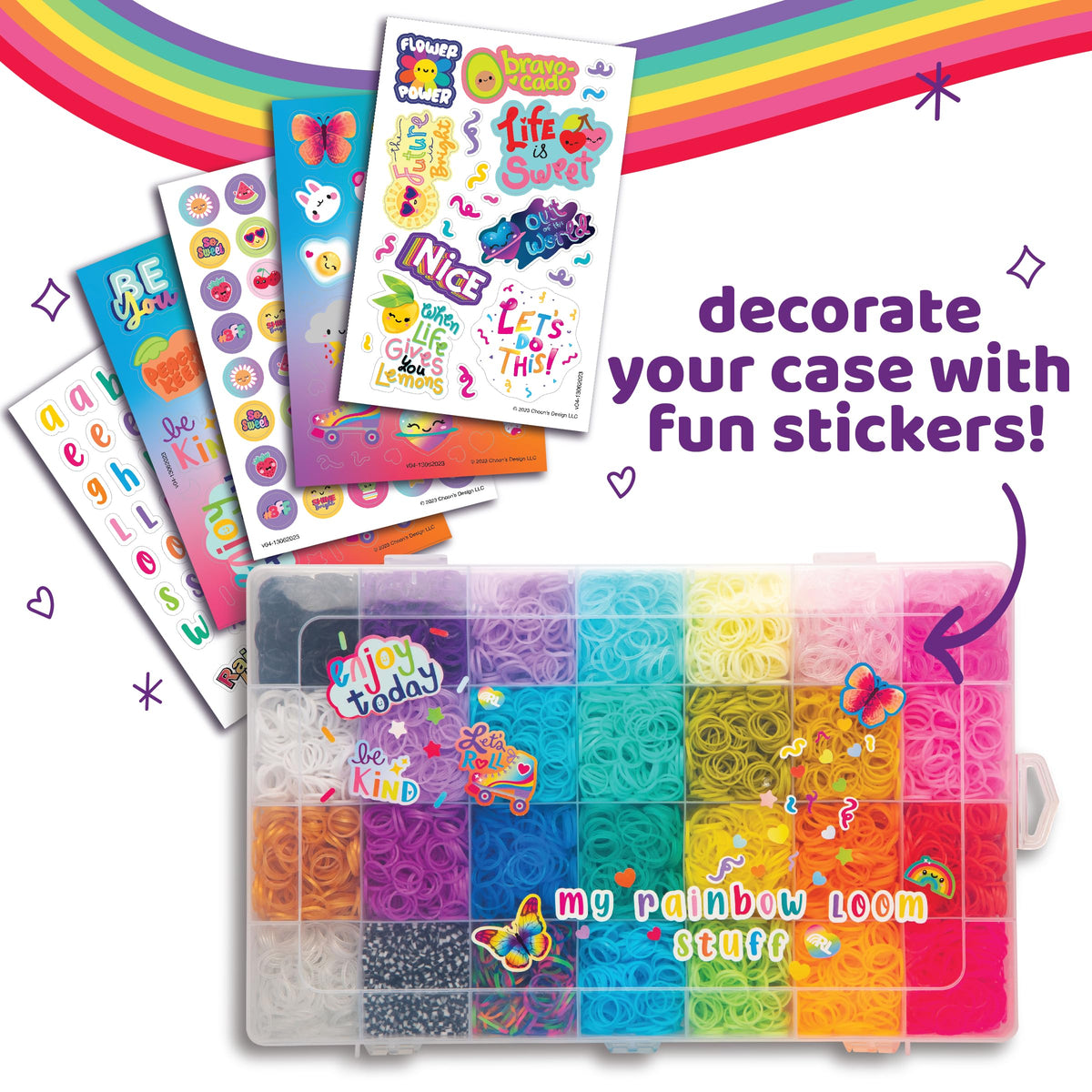 Rainbow Loom storage case keeps bands organized between craft projects.