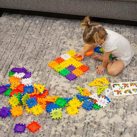 Rainbow Toyfrog castle-building idea encourages cooperative play and problem solving