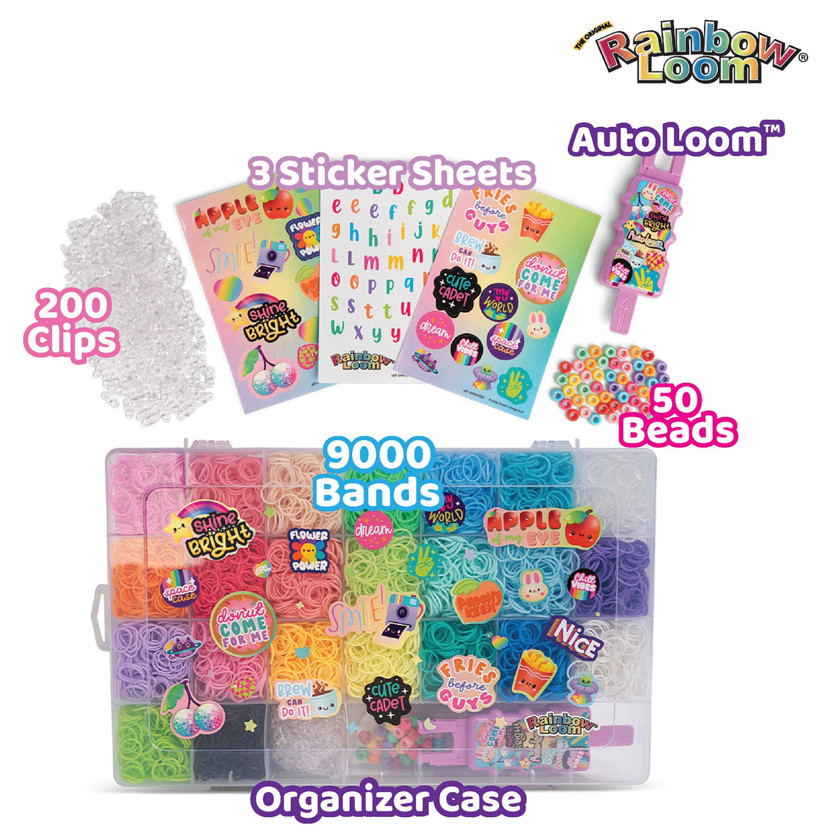 Rainbow Loom 50 beads ready to accent bracelets and charms