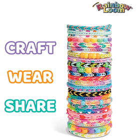 Rainbow Loom 9,000 bands neatly stored for vibrant color combos