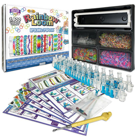 Rainbow Loom Bracelet Kit carrying case keeps supplies organized on the go.
