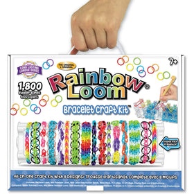 Rainbow Loom Bracelet Kit includes eight design instructions for easy to advanced projects.