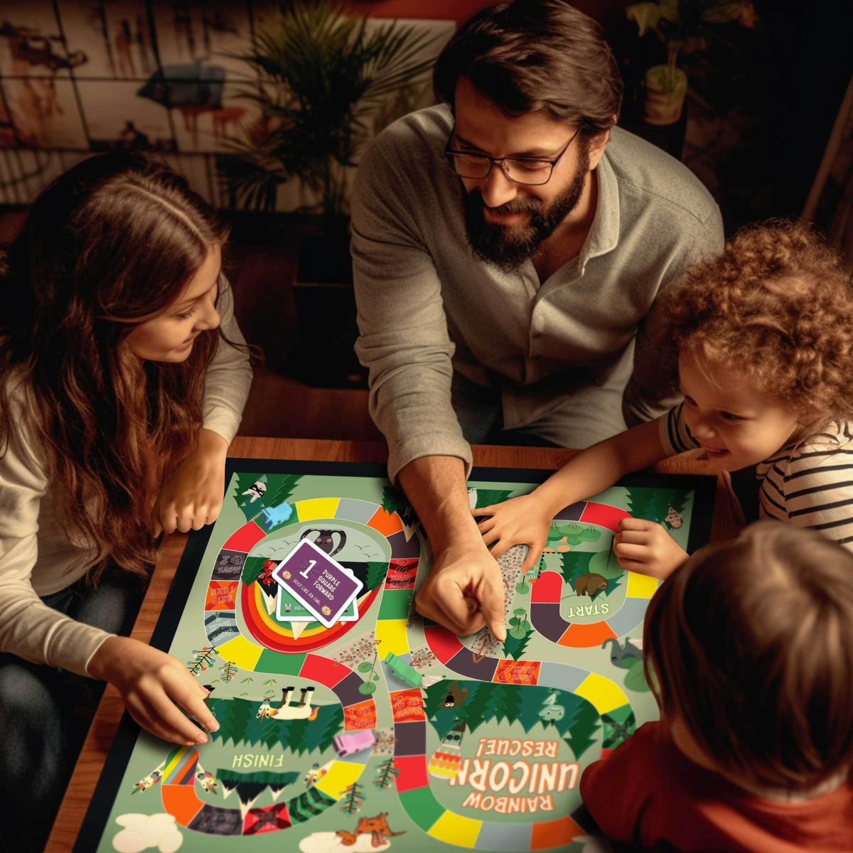 In-game action and cooperative play in Rainbow Unicorn Rescue.