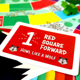 Player pieces and setup shown for Rainbow Unicorn Rescue.