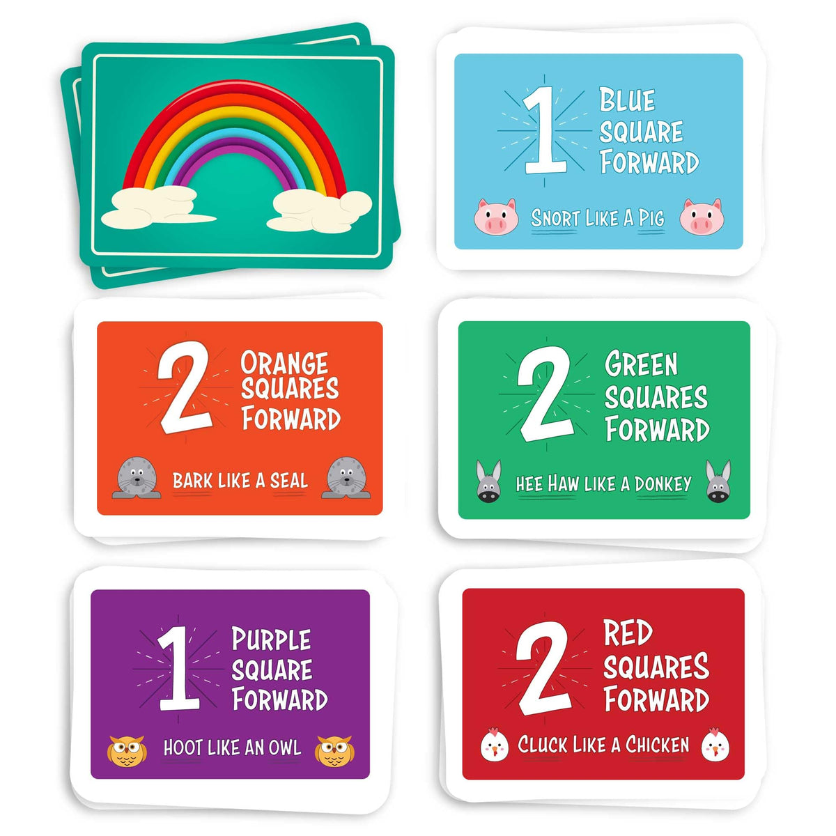 Rainbow Cards spark creativity during Rainbow Unicorn Rescue gameplay.