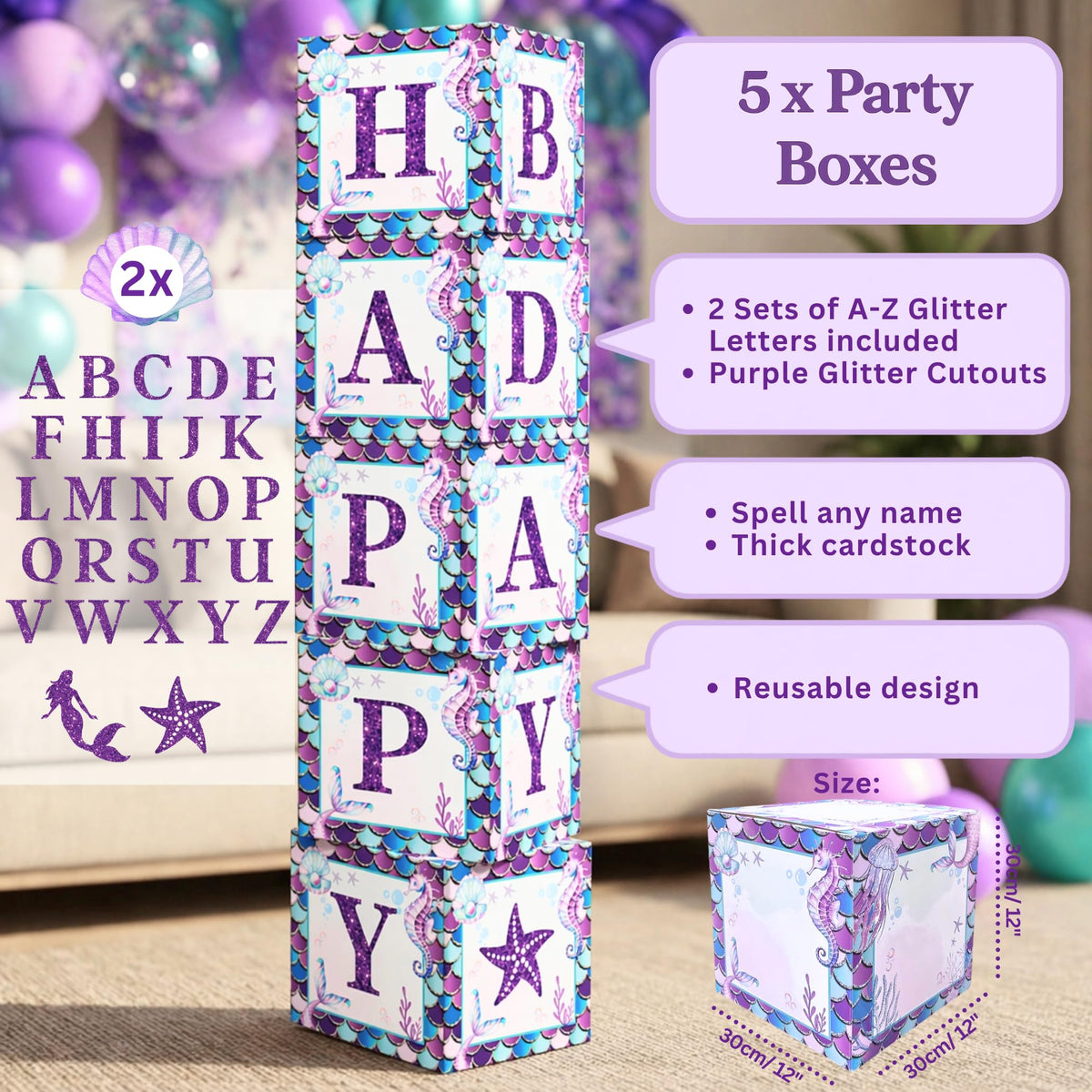 RainMeadow purple-teal balloon setup brightens the party space and photos.