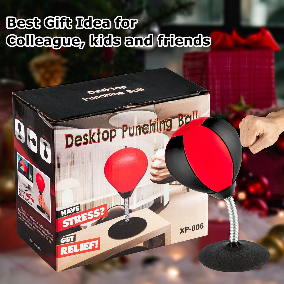 Raipoment punching bag in use, ideal for quick breaks at your desk