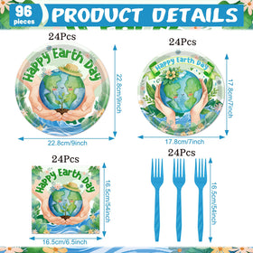 Rakuto Happy Earth Day plates 7-inch for kid-friendly Earth Day meals.