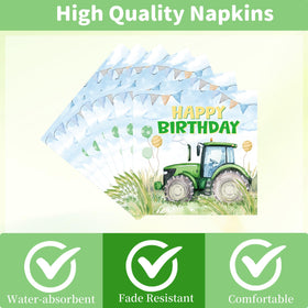 Rakuto Tractor napkins complement the theme and absorb spills gracefully